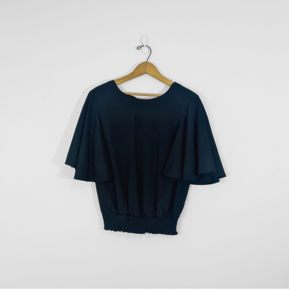 🖤 Another Story | Black Flowy Sleeve Blouse